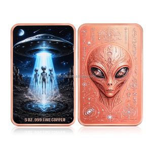 Barra in Rame Puro .999 da 5 oz, Serie <span class=keywords><strong>UFO</strong></span> Alieno, Lingotto Commemorativo con Rilievo UV Colorato per Collezione e Regalo - Product Image 3