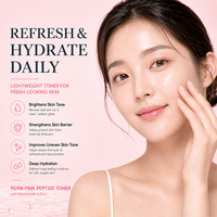 Tonique PDRN aux peptides roses en gros, marque privée, fournisseur et distributeur de soins du visage, approvisionnement direct usine