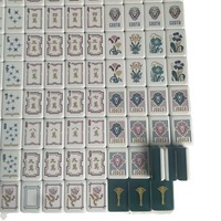 Jeu de Mahjong Américain de Luxe 160 Tuiles en Acrylique Façonné à la Main, Motif Feuille de Ginkgo Bleue, 1,26*0,9*0,5 po, pour 4 Joueurs, Écologique