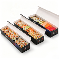 Boîte à sushi personnalisée de qualité supérieure, vente en gros, emballage élégant en carton ondulé pour restaurant japonais haut de gamme