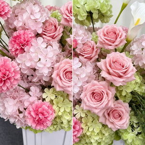 Arrangement floral luxueux en soie rose et blanche, décoration de centre de table sur pied pour mariage, Noël, Nouvel An chinois - Product Image 4