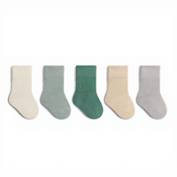 Chaussettes pour bébé nouveau-né, tricotées sans couture, antibactériennes, style preppy, blanches, mi-mollet, coupe ample, pour garçons, filles, tout-petits, printemps
