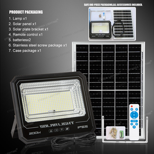 ไฟสปอร์ตไลท์โซลาร์เซลล์กันน้ำ IP65 <span class=keywords><strong>jd</strong></span> ขนาด 25W 40W 60W 100W 200W 300W พร้อมเซ็นเซอร์ตรวจจับความเคลื่อนไหวและพลังงานแสงอาทิตย์ - Product Image 5