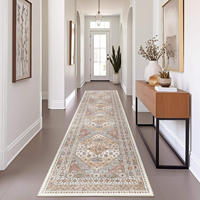 Vintage Persian Runner Rugs for Hallway Washable Non Slip Low Pile Polyester Corridor Carpet for Kitchen Hotel Entryway