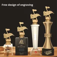 Trophée en cristal blanc musical avec logo personnalisable par gravure et sablage pour plaques de concours de piano