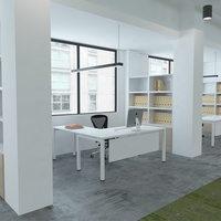 Bureau de travail commercial 160x80cm avec structure en acier robuste, gestion des câbles, design modulaire ergonomique