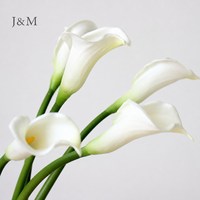Fleurs artificielles décoratives en PU Calla Lily, grande taille 65CM, vente en gros, haute qualité, toucher réel, blanc et violet, collection 2026
