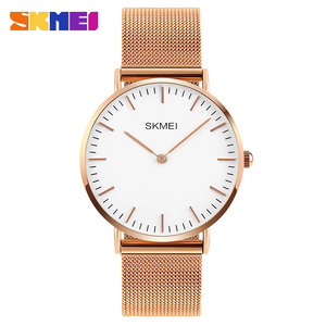 Skmei Q028 montre à quartz en acier inoxydable de style minimaliste classique 3ATM montre-bracelet étanche bracelet en maille de verre pour la mode - Product Image 2