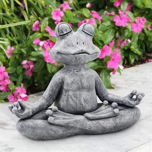 庭の装飾ポリレジン風水ヨガカエル瞑想カエル像