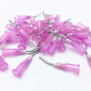 100 agujas dispensadoras de punta roma precurvadas negras de 20g - Product Image 4