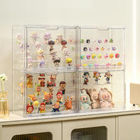 Boîte de présentation de figurines de luxe, empilable, transparente, en acrylique, pour figurines d'anime, organiseur de figurines