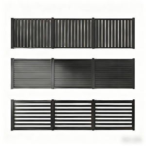 Clôture <span class=keywords><strong>de</strong></span> jardin en aluminium noir à persiennes – Clôture <span class=keywords><strong>de</strong></span> sécurité pour chevaux, design élégant, écologique, hauteur personnalisable - Product Image 1