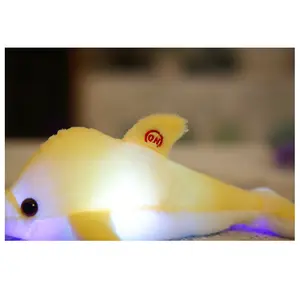 YWMX 30CM lindo peluche relleno brillante delfín muñeca colorido pez juguete decoración niños cumpleaños regalos al por mayor