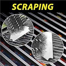 Brosse de nettoyage pour barbecue <span class=keywords><strong>SEB</strong></span> 18'', grattoir, brosse en fil métallique tressé 3 en 1 pour barbecue, nettoyeur de grille en acier inoxydable - Product Image 3