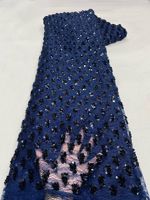 NI.AI Nouveau design de dentelle perlée avec fleurs brodées et paillettes, tissu en dentelle filet pour matériaux de robes de mariée