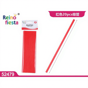 Cannucce di Carta Ecologiche Rosse Peiyong Modello 52479, 20cm, Confezione da 20, Fornitura all'Ingrosso - Product Image 1