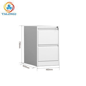 Armoire de classement métallique à 2 tiroirs verrouillable, en acier thermolaqué antirouille, armoire de classement verticale pour la maison, le bureau, l'école, les documents - Product Image 6