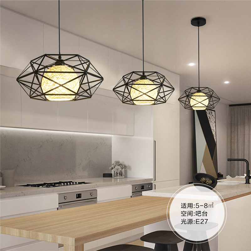 Paralume A Gabbia Per Uccelli In Metallo Oro Rosa - Soffitto Stile Industriale, Ferro Battuto, Per Lampadine LED/CFL Max 60W, Con Anello Riduttore - 3