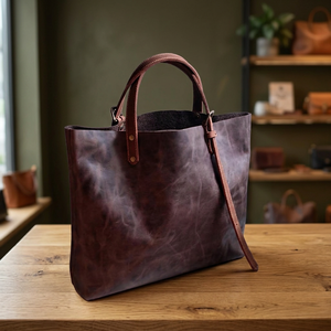 BS INTERNATIONAL Latest Arrival Luxury <b>Women's</b> Genuine Leather Clutch Brown Casual Style Durable Zipper Two Handles Waterproof - Product Image 4