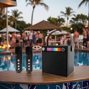 Mini portatile Led luce <span class=keywords><strong>musica</strong></span> corno Kit Karaoke Audio cassa Audio altoparlante con microfono senza fili, lettore Karaoke - Product Image 2