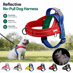 Arnés Reflectante <span class=keywords><strong>para</strong></span> Perro con Correa Ancha de Poliéster, Correa de Pecho Acolchada Antitirones <span class=keywords><strong>para</strong></span> Paseos <span class=keywords><strong>y</strong></span> Entrenamiento al Aire Libre - Product Image 1