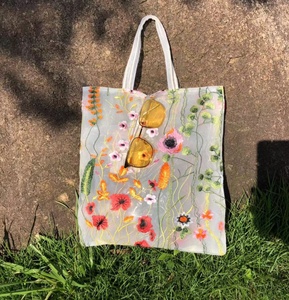 Bolso de mano con bordado de flores para niñas, bolsa de malla de alta calidad, ligero, de Organza, nuevo diseño - Product Image 5