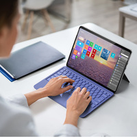 Clavier sans fil avec pavé tactile pour Microsoft Surface Pro 12, tablette portable avec support rabattable, batterie rechargeable intégrée, fabriqué en cuir PU