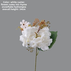 หมึกพิมพ์ลายดอกไม้แบบสัมผัสสำหรับงานแต่งงานดอกไม้ประดิษฐ์สไตล์ INS เกล็ดหิมะไฮเดรนเยียสำหรับตกแต่งบ้านขายส่ง - Product Image 5