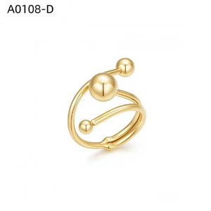 Anillo de moda Amy Amy A0108 de acero inoxidable con forma de bola, estilo moderno para mujer, regalo, uso diario, chapado en plata 925 - Product Image 2
