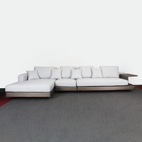 OEM/ODM LED Light Nordic Living Room Sleeper Sofá de tela de gran tamaño Sofá modular Sofás de cuero en forma de l Sofás seccionales