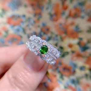 Pasokan pabrik kualitas tinggi janji 925 perak murni potongan Oval cincin pertunangan klasik Diopside alami untuk pesta pernikahan - Product Image 2
