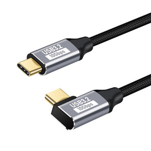Laptop PD 100W 90 grados L forma 5A carga rápida USB C a tipo C Cable para teléfonos y computadora Cable de transferencia de datos - Product Image 2