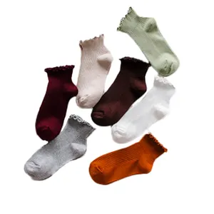 spring new women's socks Japanese lace short tube cotton socks ladies boat socks wholesale