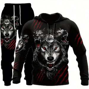 Sudadera con Capucha y Estampado 3D de Lobo para Hombre, Nueva Colección Otoño Invierno - Product Image 1