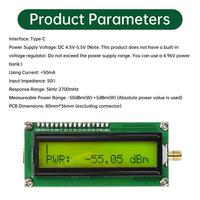 DC 4.5~5.5V 5kHz~2700MHz Spectrum Analyzer -50dBm~5dBm Signal Strength Tester 2.7GHz RF Power Meter Type-C Interface
