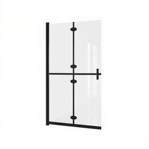 Mampara de Ducha Transparente de Vidrio ESG de 39.4 x 74.8 con Marco Plegable y Diseño Minimalista - Product Image 1