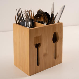 Organisateur en <span class=keywords><strong>bois</strong></span> de bambou Vente en gros Restaurant Cuillère de table Couverts Porte-ustensiles de salle à manger Présentoir de <span class=keywords><strong>cuisine</strong></span> - Product Image 2