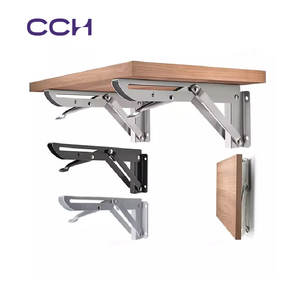 頑丈壁マウント調節可能スプリングL折りたたみスチールコーナーブレース棚ブラケット - Product Image 1