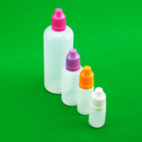 Flacons compte-gouttes en plastique transparents vides de 7ml 10ml 15ml 20 ml 30ml 60ml de LDPE avec étiquette personnalisée flacon avec embout pour PET