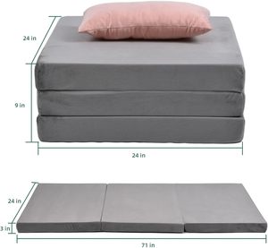 Matelas pliable OEM à trois volets, canapé-lit en mousse, coussin, matelas de couchage emballé sous vide pour la vente en ligne - Product Image 6