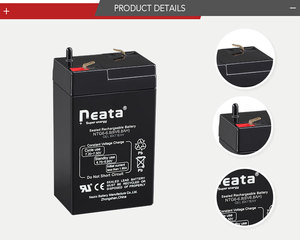 Batteria al Piombo-Acido VRLA 6V 6.8Ah Batteria Gel per Auto Elettriche per Bambini/Energia Solare - Product Image 2