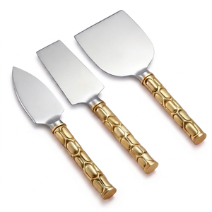 Premium Quality <b>Cheese</b> <b>Knives</b> <b>Set</b> In Stainless Steel With Gold Finished Handle Perfect For Wedding Tabletop And Dining Use - Product Image 1