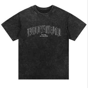 Camiseta de Secado Rápido, Estilo Casual, Tejido de Rizo, Felpa, Jersey, Verano, Holgada, Transpirable, Tejida, Estilo Vintage, Lavada - Product Image 1