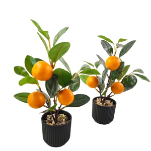 باقة شجرة البرتقال الاصطناعية في وعاء من الفوم، نبات اصطناعي بارتفاع 27 سم من ماركة بين تشنغ، لتزيين حفلات الزفاف والمنزل والمكتب - Product Image 5