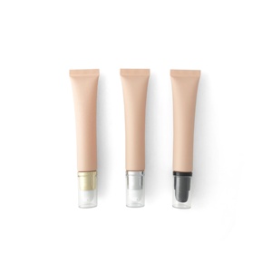 Tube d'Emballage Cosmétique Rond et Souple Personnalisé pour Crème Contour des Yeux 20g, Récipient en Plastique Mat <span class=keywords><strong>Abricot</strong></span> avec Pompe, Rouge à Lèvres, <span class=keywords><strong>Baume</strong></span> à Lèvres - Product Image 3