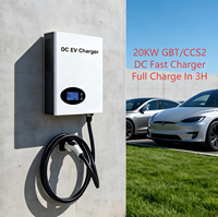 Cargador de pared para vehículos eléctricos de CC de 20KW, de alta demanda, con una sola pistola, inteligente, con tarjeta RFID, estación de carga rápida para vehículos eléctricos