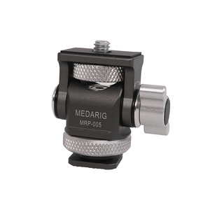 Adaptateur de montage de chaussure chaude pivotant à 360 degrés Support de montage à vis en aluminium de 1/4 pouces Mini rotule de trépied pour caméra vidéo - Product Image 1