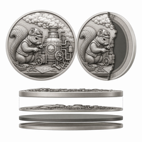 Pièce commémorative personnalisée en relief 3D, motif écureuil steampunk, plaquée argent antique, pièce de défi animale pour collection et cadeau