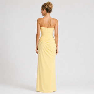 Robe bustier jaune taille unique pour <span class=keywords><strong>femme</strong></span>, style corset, collection été 2026, élégante, haut <span class=keywords><strong>de</strong></span> gamme, qualité supérieure - Product Image 2