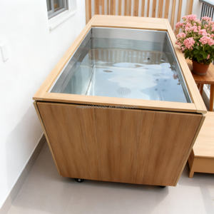 Luxe Koude Dompelbak 1hp Chiller Houten Roestvrijstalen Voering Buiten Draagbare Houten Vat Ijsbad Herstel Pod Chiller - Product Image 4